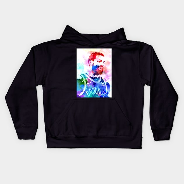 Kyrie Irving Watercolor Kids Hoodie by Masdian Watercolor